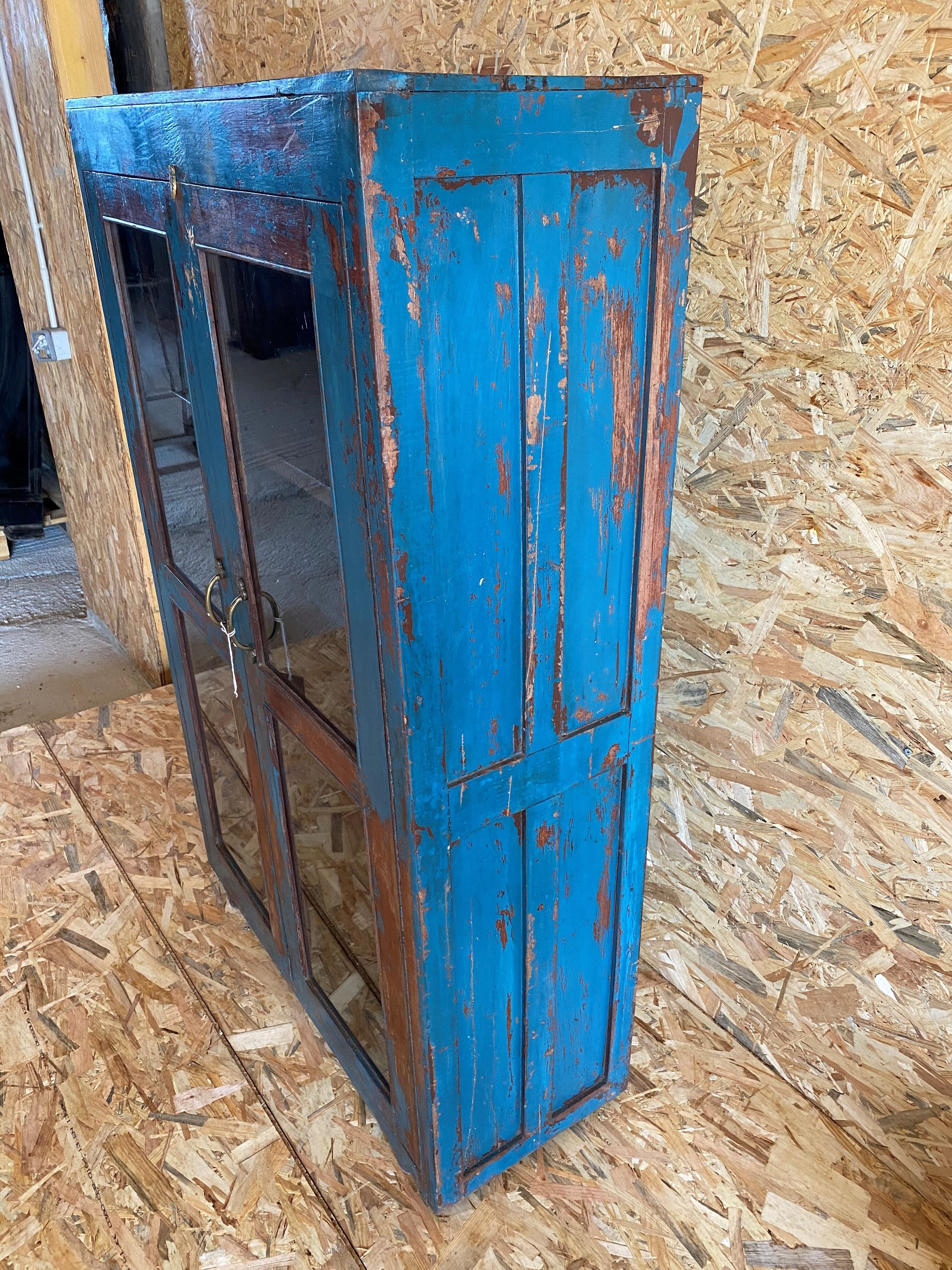 Glass cabinet in old teak