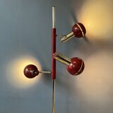 Vintage Wilko Eyeball Floor Lamp in Bordeaux Red | Space Age Lamp