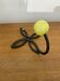 Old Black Wrought Iron Wall Hook + Yellow Plastic Ball 70's Vintage