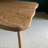 Free-form raw wood coffee table