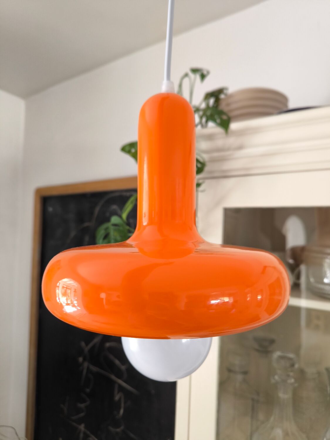 Orange ceiling pendant light