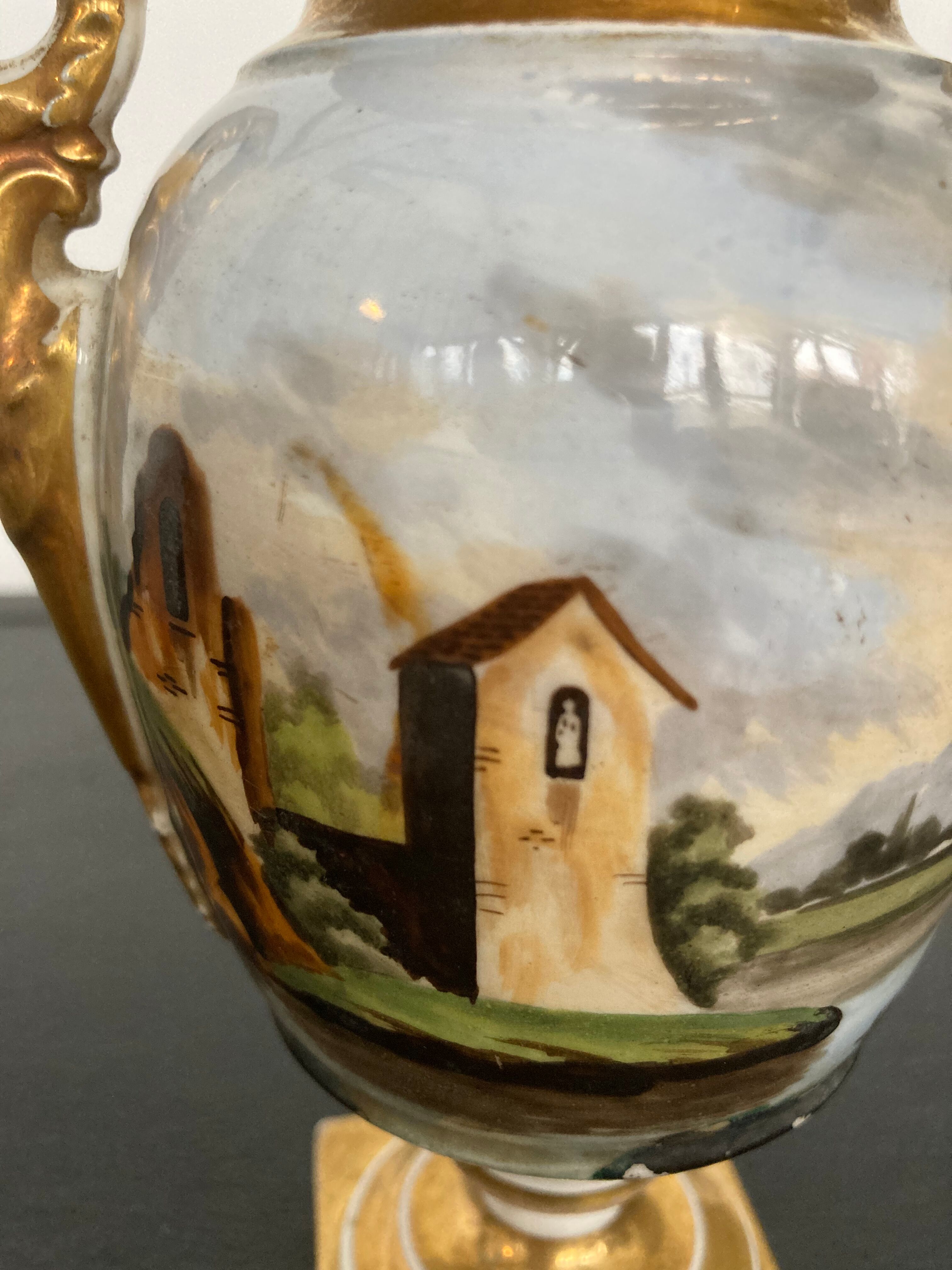 Porcelain vase XIX on pedestal Saint Jeanne