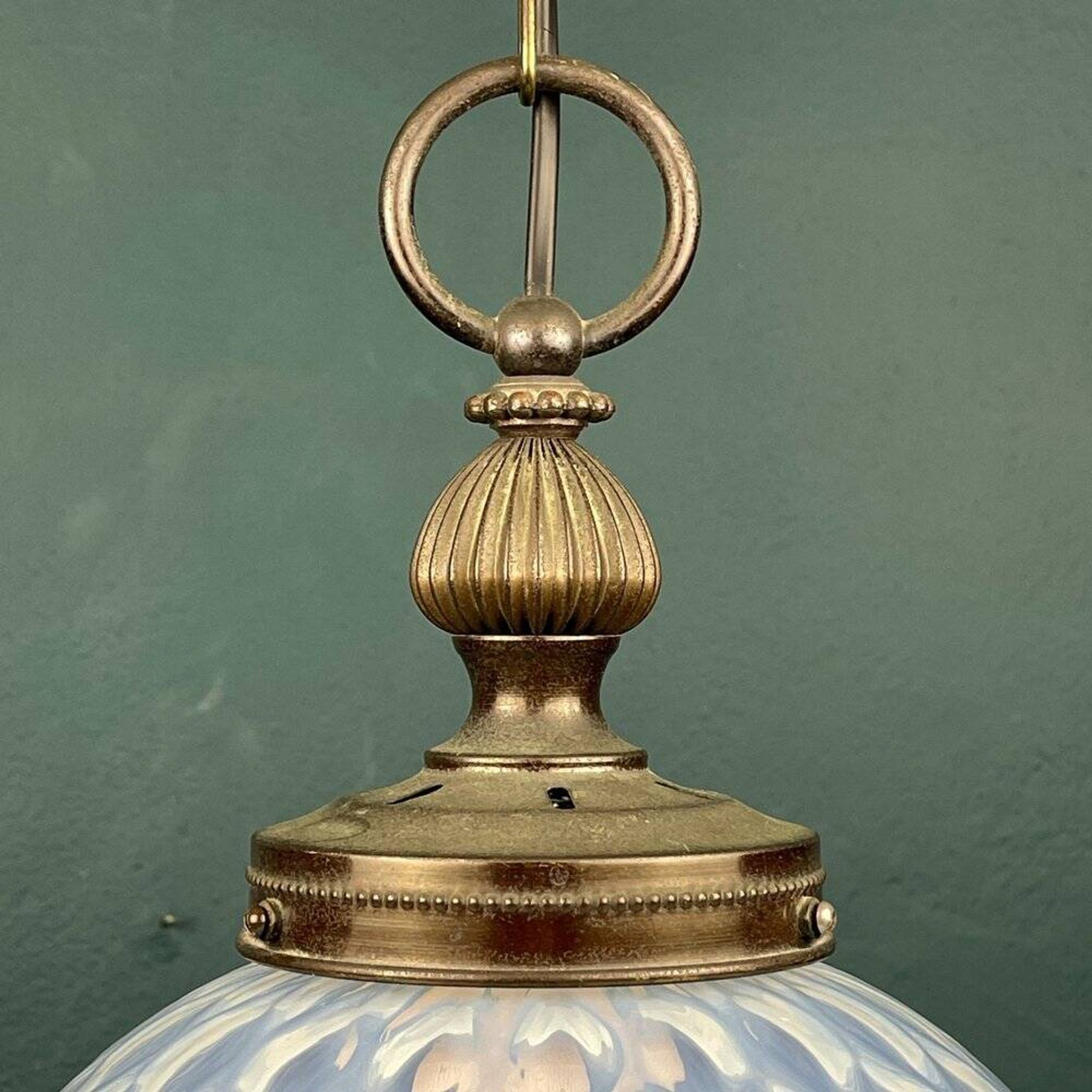 Vintage Blue Murano Sphere Pendant Lamp, Italy, 1970s