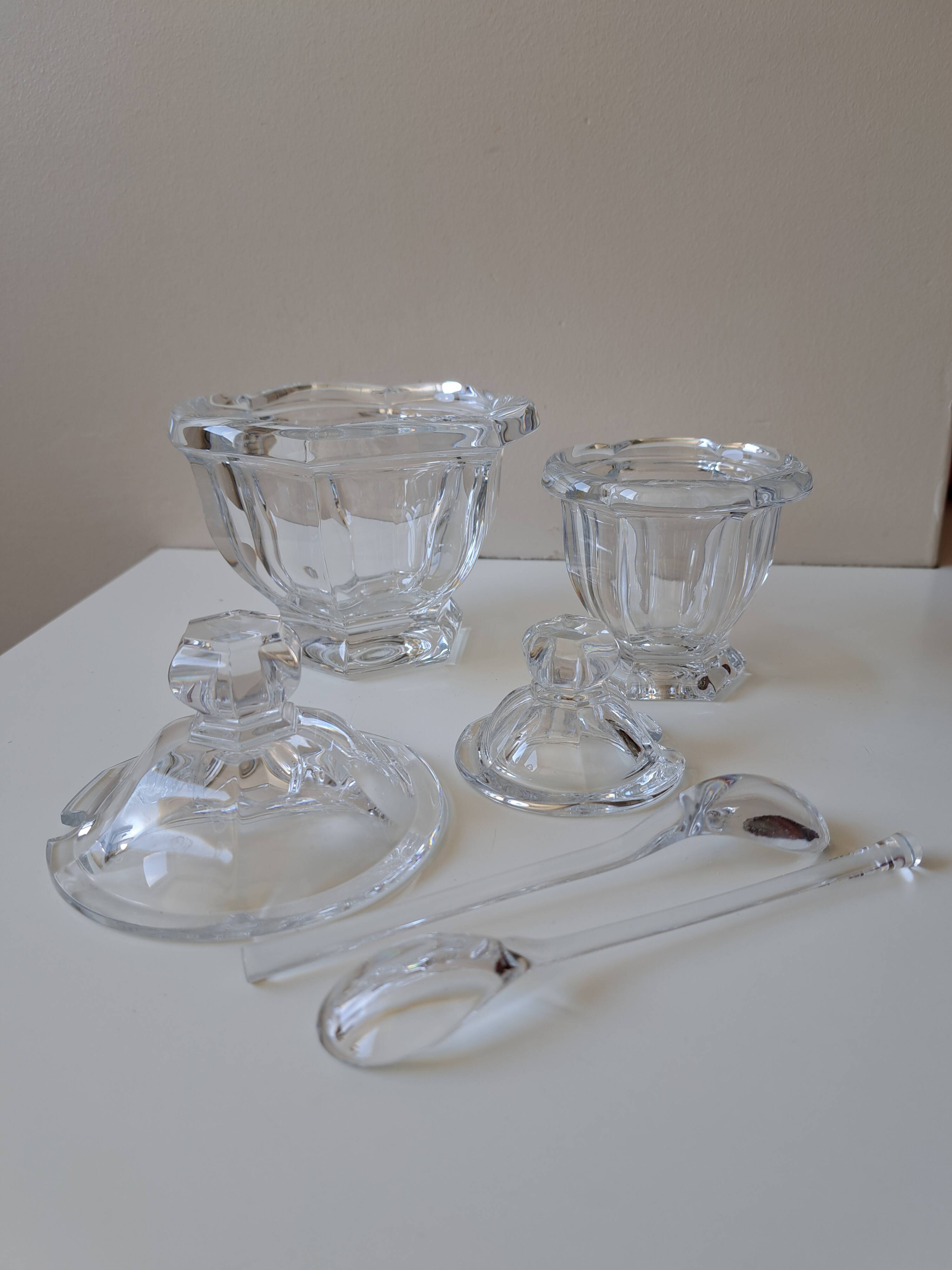 Set of a Harcourt Baccarat mustard and sugar bowl