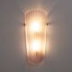 Pair of Murano Glass Wall Sconces in Pink Ribbed Glass and Brass, Italy