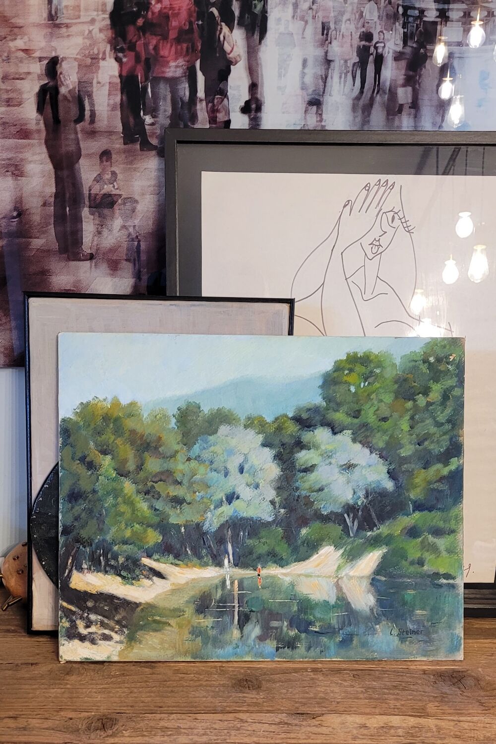 Oil on panel from 1946 signed L. Steiner