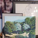 Huile sur panneau de 1946 signée L. Steiner