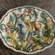 Dish in enamelled ceramic slip, with fish motifs, decorative, collector, vintage