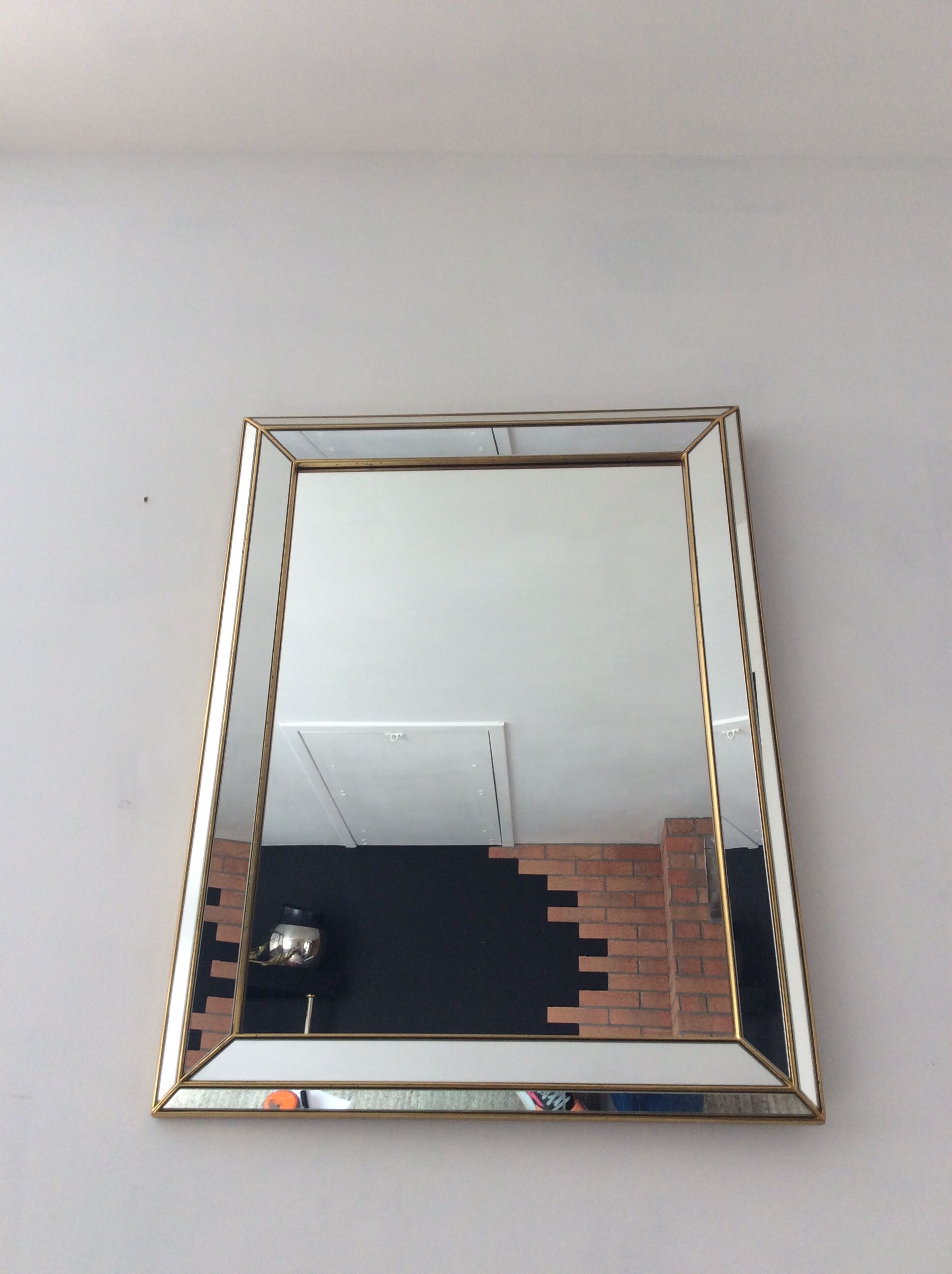 Miroir doré  à parcloses Deknudt des années 70