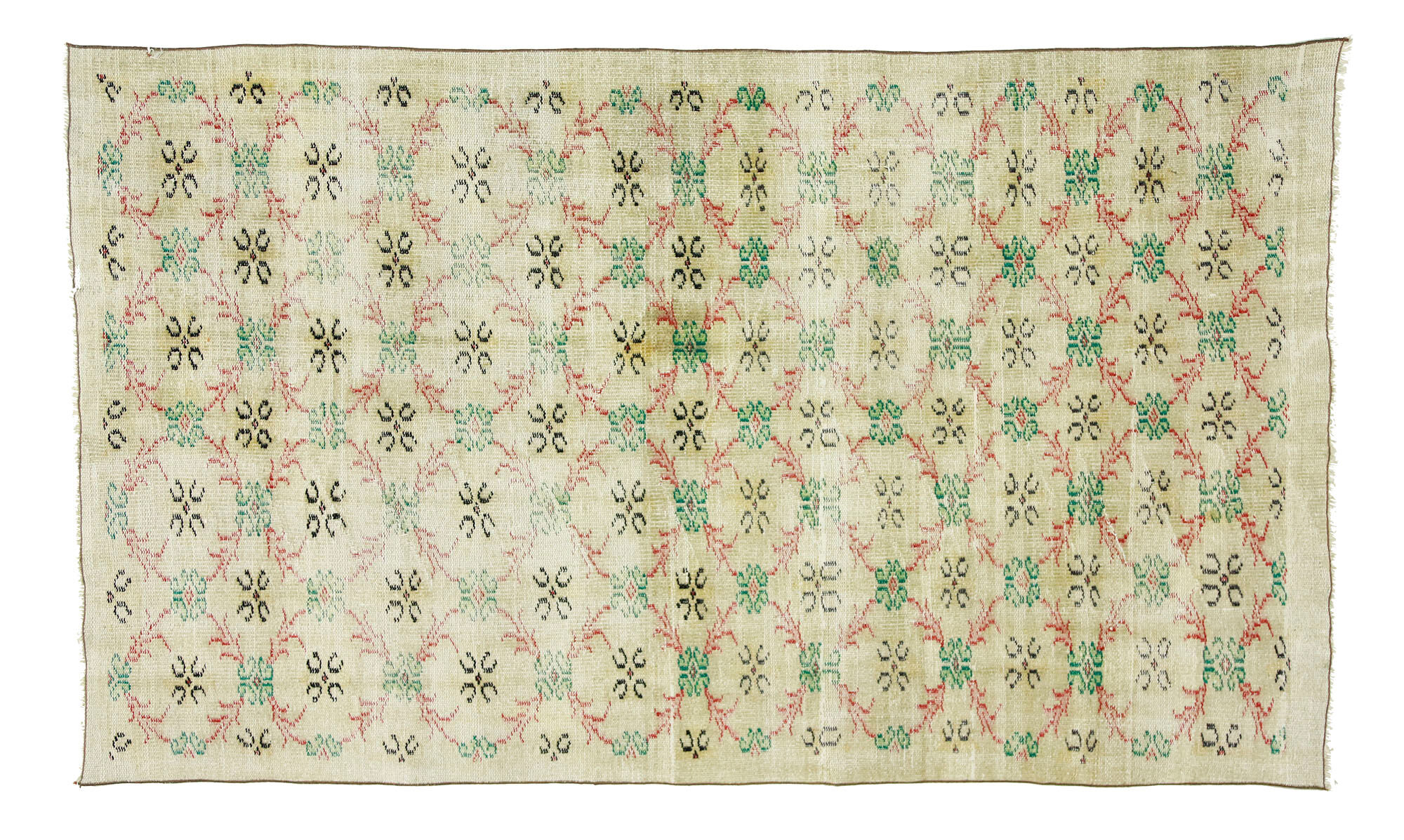 Anatolian handmade vintage rug 230 cm x 140 cm