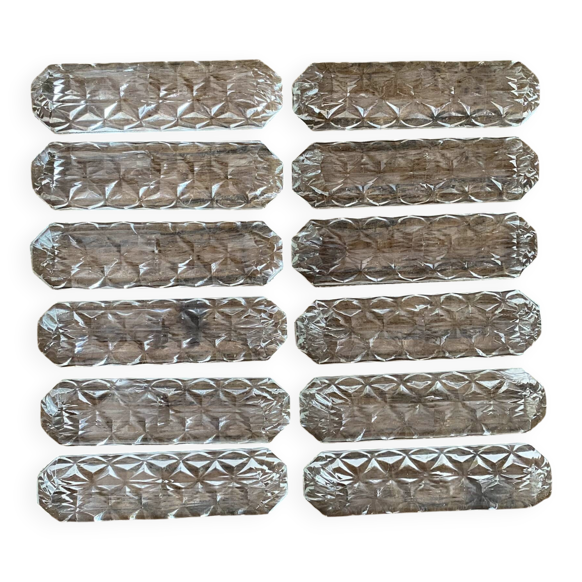 Moulded glass knife rest, 1950s-60s