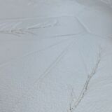 Round coffee table white ceramic and wood