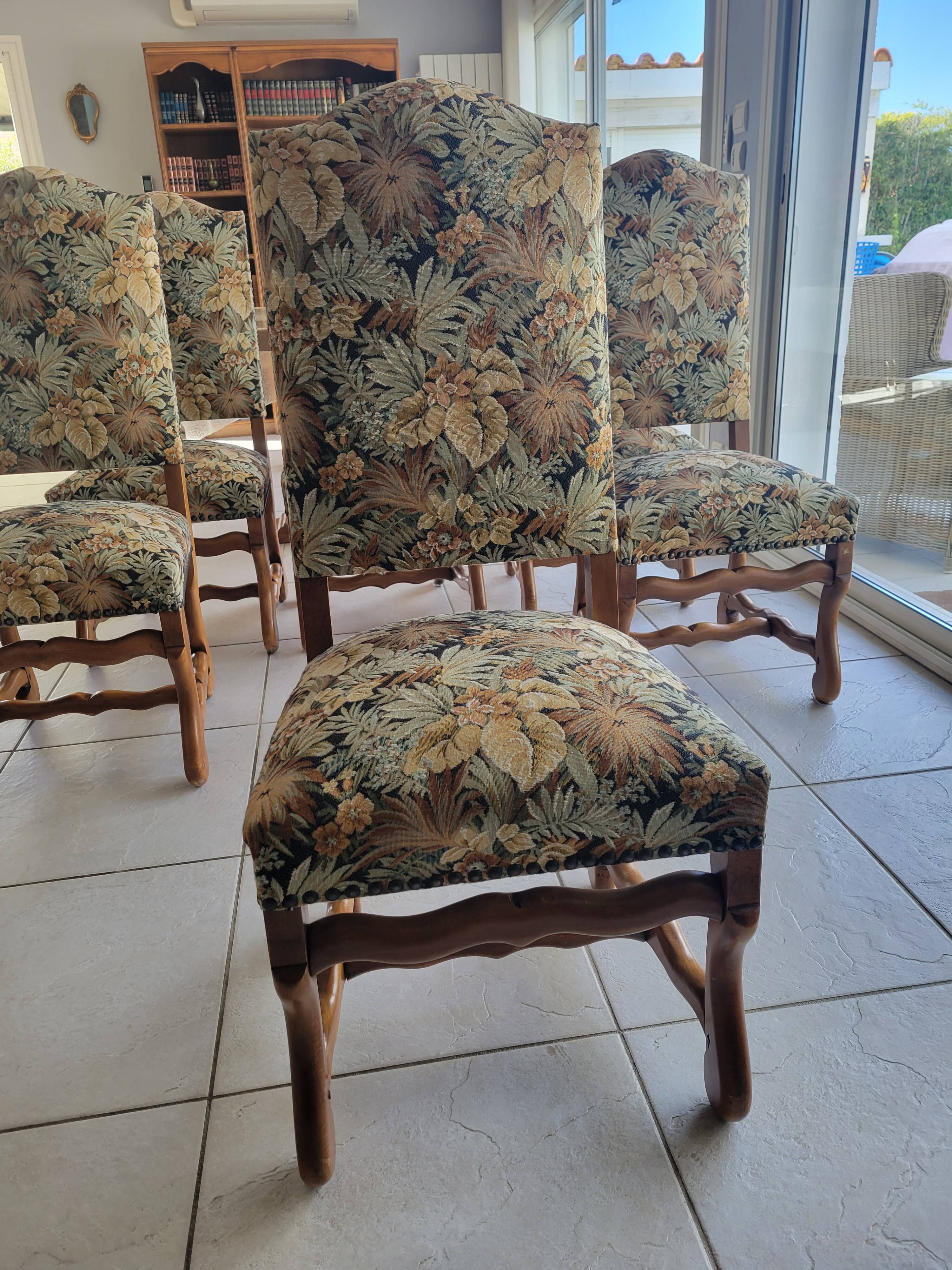 Louis XIII style sheep bone chairs