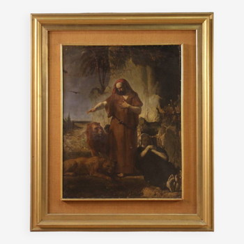 Peinture italienne du XIXème siècle, Saint Antoine Abbé enterre Saint Paul