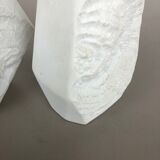 Set of 2 Original OP Art Biscuit Porcelain Vases by AK Kaiser, Germany, 1970s