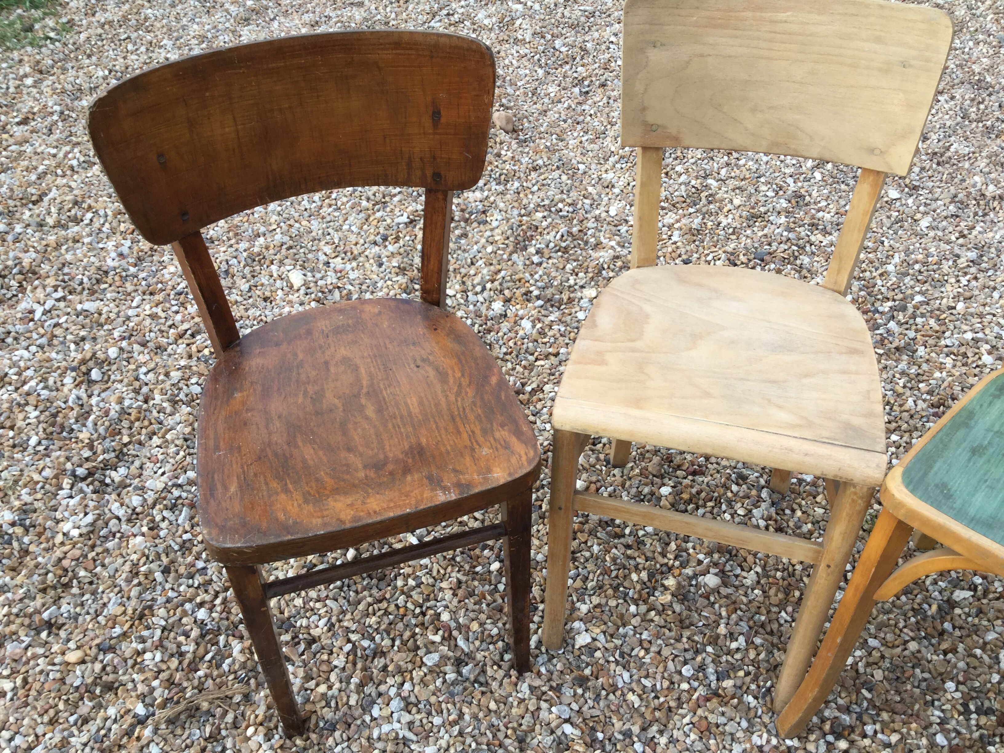 Set of four mismatched Thonet Bauman and Luterma chairs