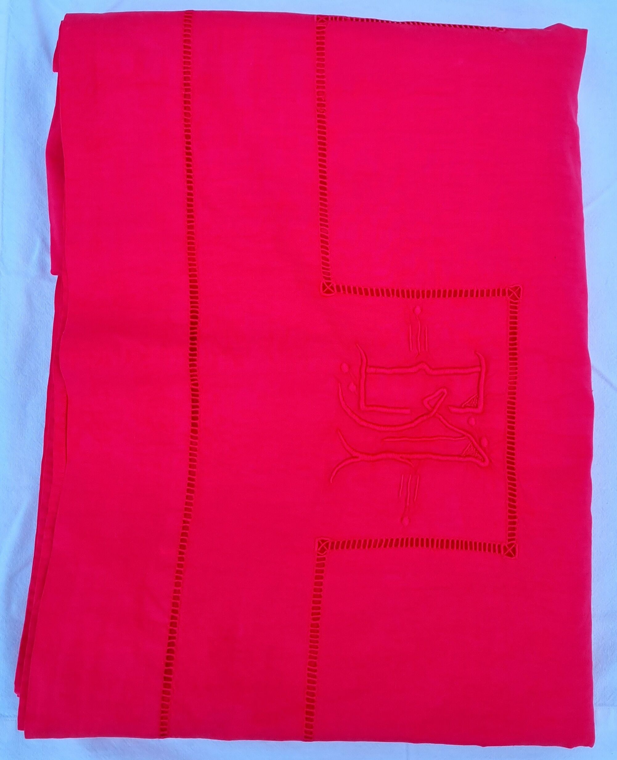 Drap lin rouge cerise