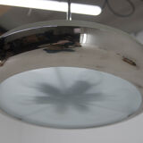 Bauhaus functionalist nickel chandelier UFO, 1930s, restored