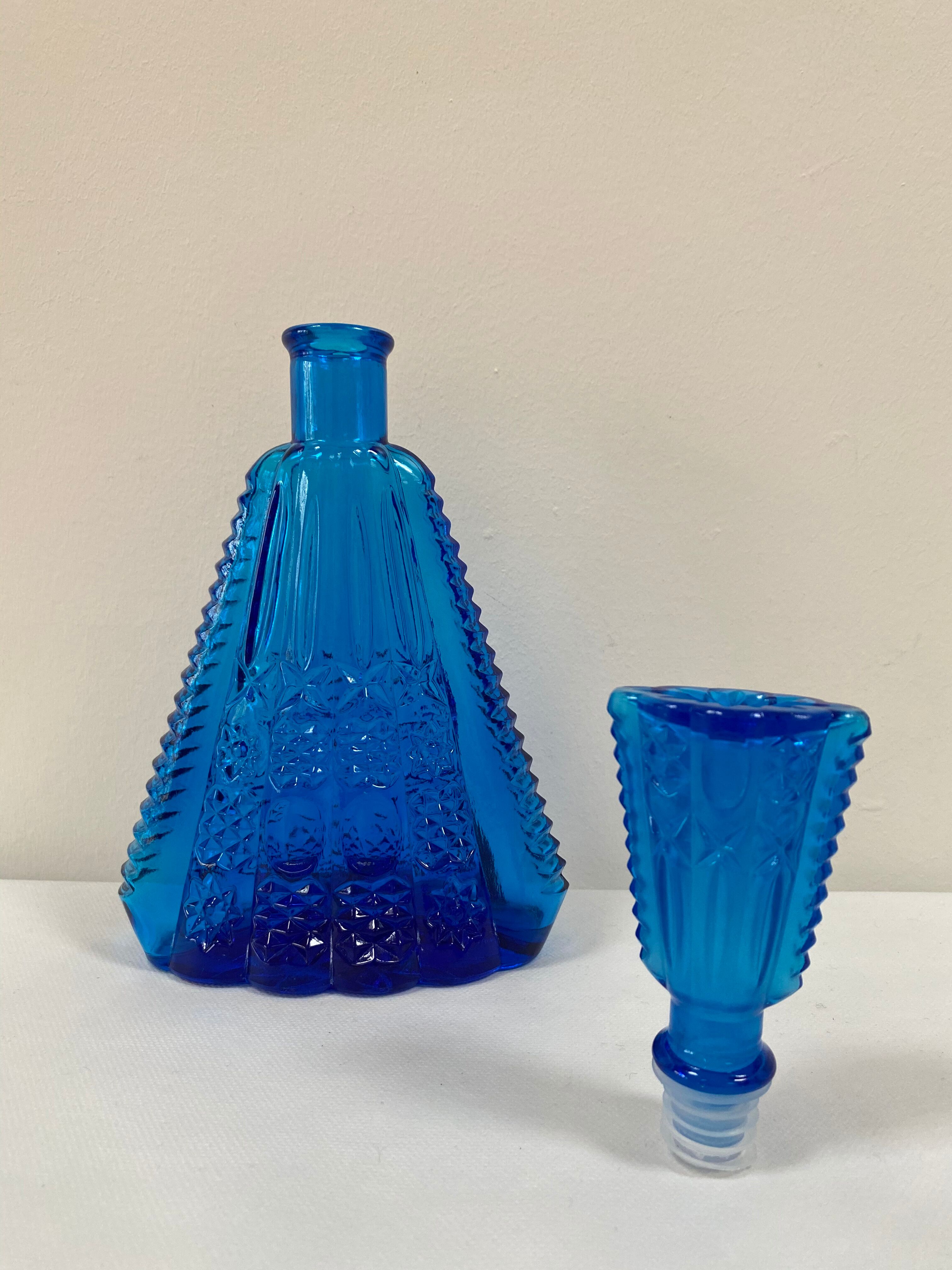 Carafe Empoli en verre bleu outremer