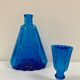 Carafe Empoli en verre bleu outremer