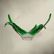 Large green blown glass bowl – art glass centrepiece – 1960s/70s