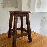 Vintage solid oak stool