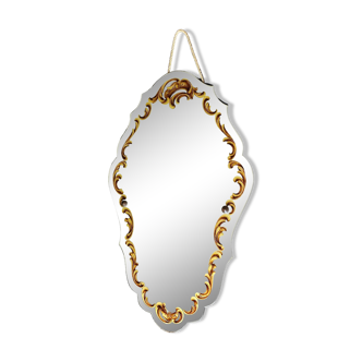 Vintage baroque style beveled and eglomized mirror
