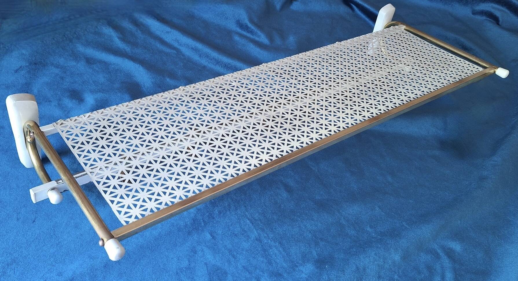 Brass and perforated metal coat and hat rack, 1960s