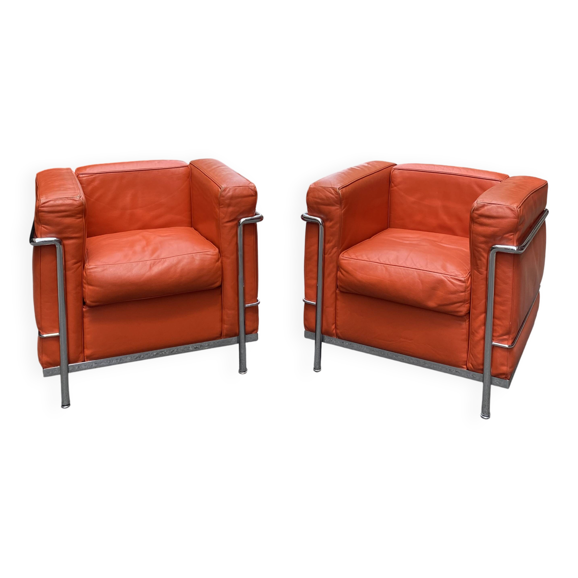 Fauteuils lc2 le corbusier par cassina