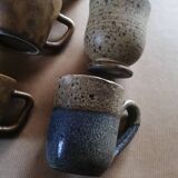 Set of 9 vintage stoneware coffee cups