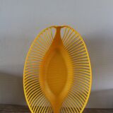 Vintage plastic orange yellow oval basket