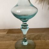 Vintage vase en verre tons bleutés