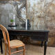 Bureau XIXeme laqué noir et sous main verre biseauté