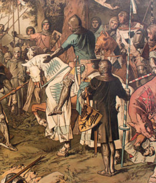 Poster "Battle of Mühldorf" educational grid 1929