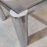Vintage coffee table in chrome and smoked glass