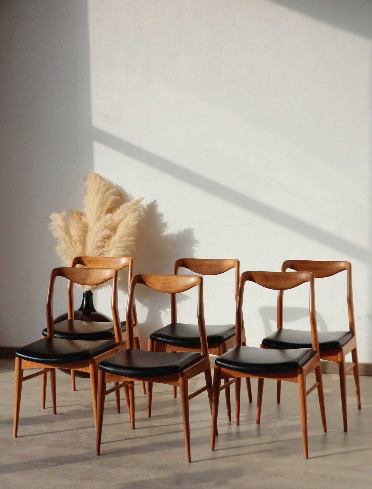 Set of 6 Vintage Scandinavian Teak Chairs – 1960s