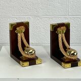 Vintage wood and gold bookend