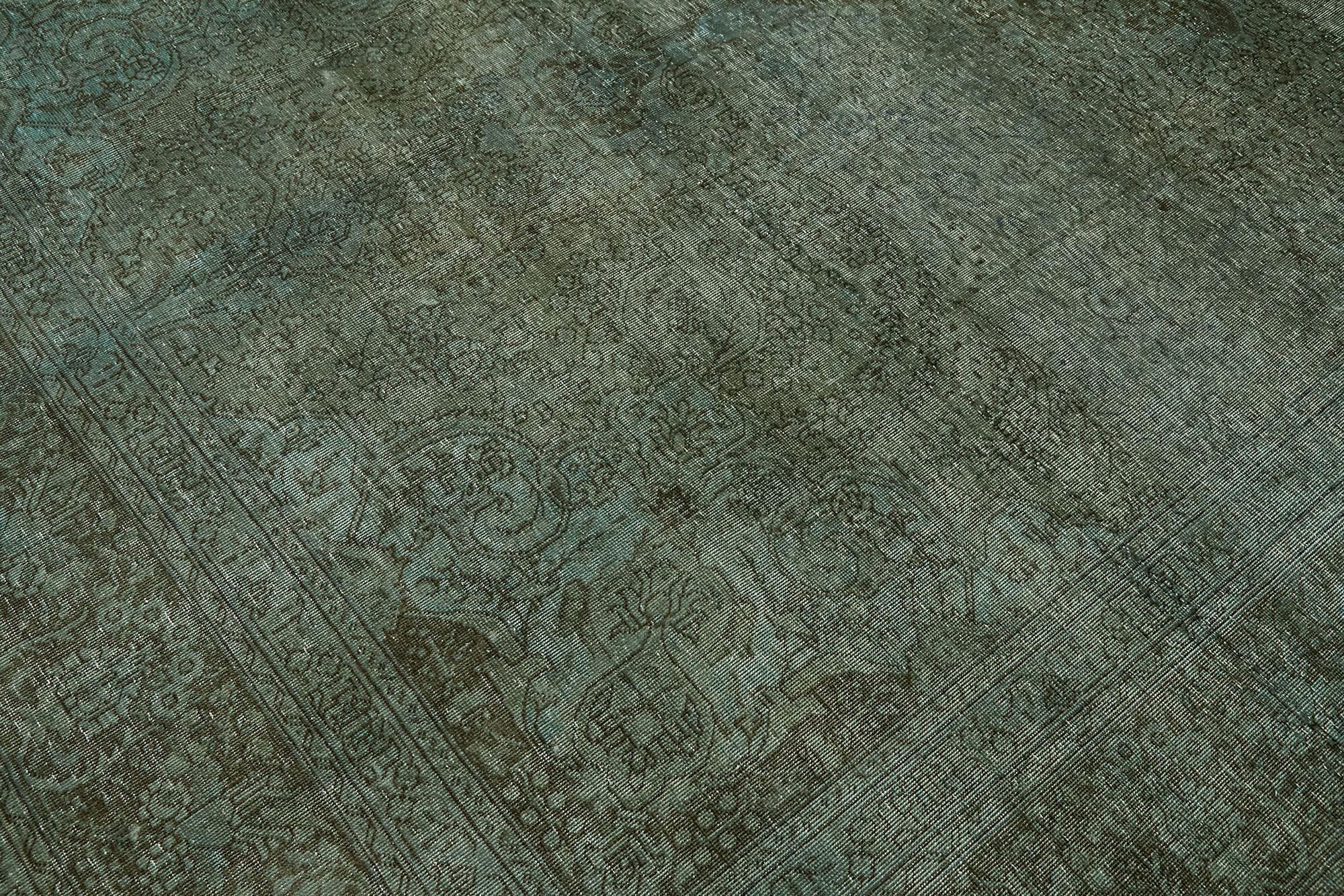 Hand-knotted anatolian antique 1970s 246 cm x 349 cm blue wool carpet
