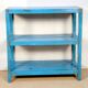 3-level Burmese teak shelf with original blue patina