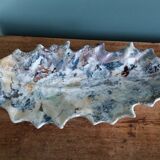 Iridescent enamelled leaf catchall, signed Gfredy.