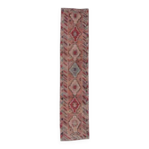 Vintage Natural Turkish Hand-Knotted Pink Runner 80x360