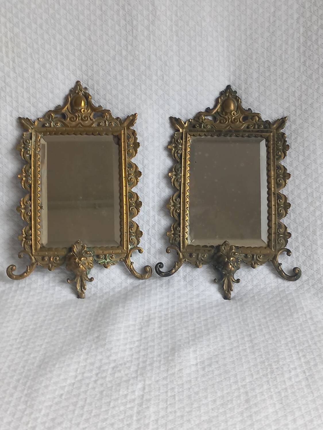 Pair of antique bronze mirrors – Louis XV / Rococo style – 19th century