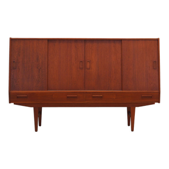 Teak highboard, Danish design, 1960s, manufacture: Westergaards Møbelfabrik