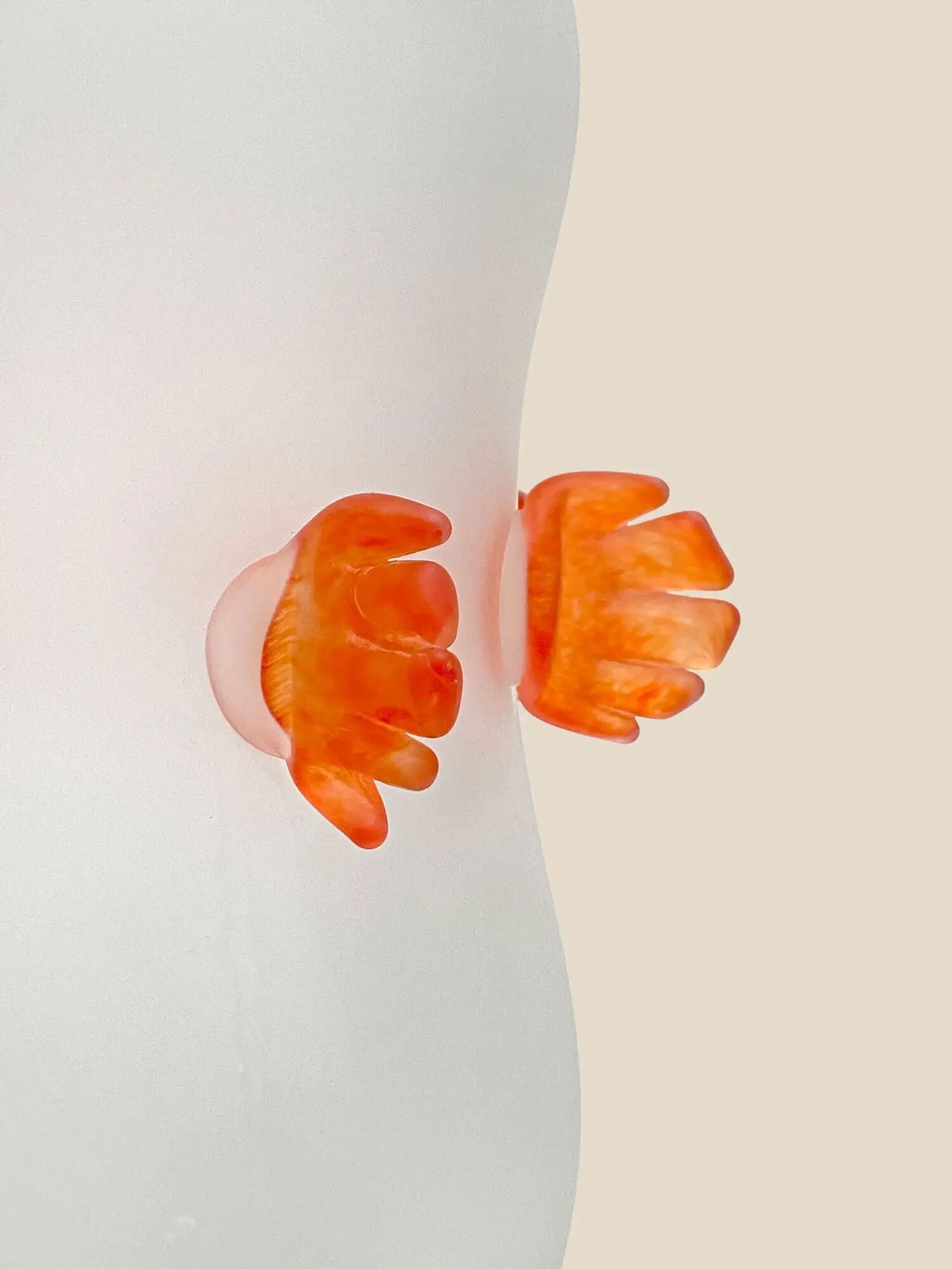 Red hand vase