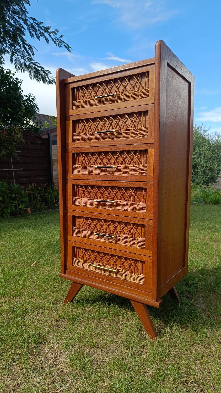 Commode chiffonnier pieds compas