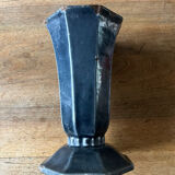 Antique enamelled cast iron vase