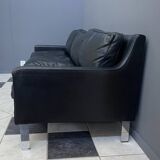 black leather Tecta -seat sofa by Hans Konecke 1960s