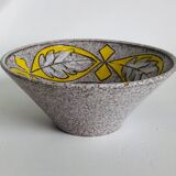 Trapezoidal vase by Fratelli Fanciullaci with plant decoration