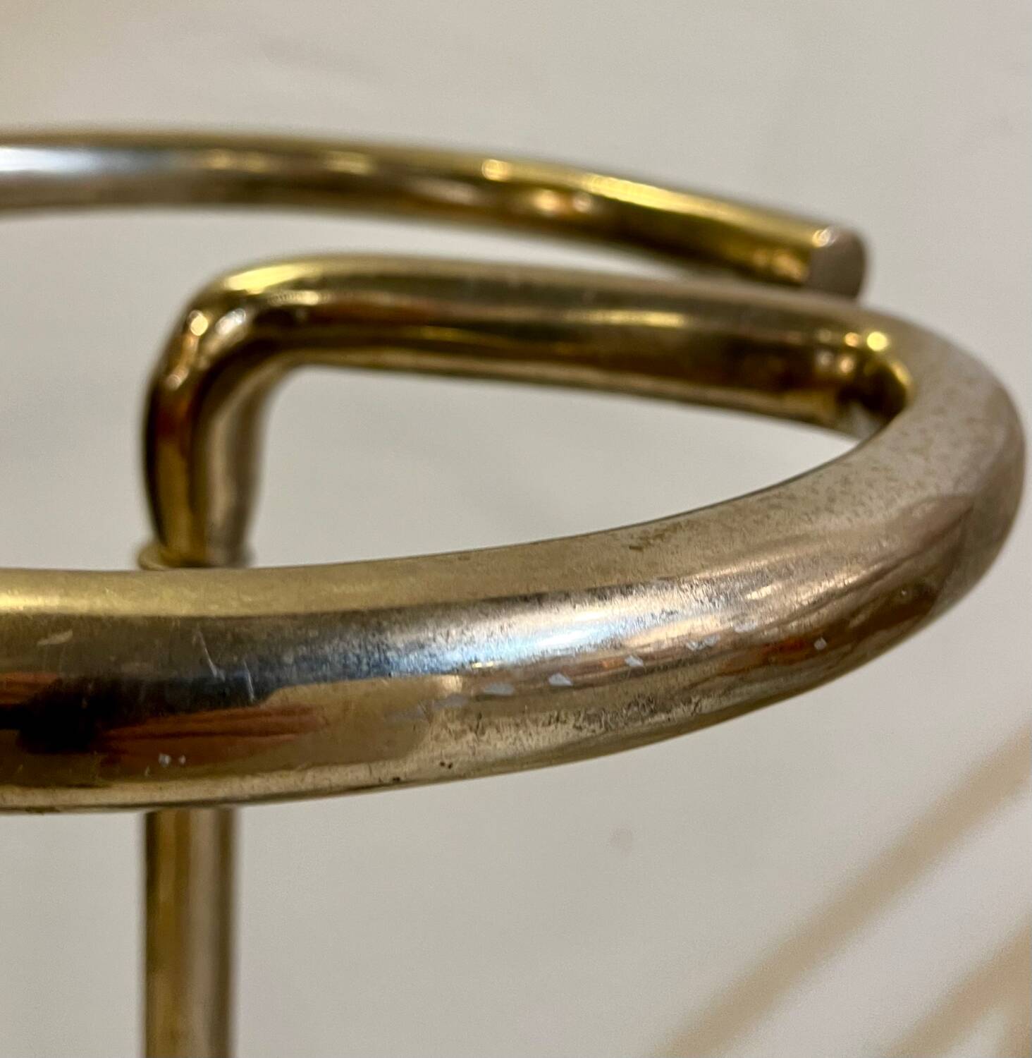 Modernist umbrella stand in chrome tube
