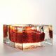 1960s Big Handcrafted Square Ashtray in Uranium Murano Glass by Mandruzzato